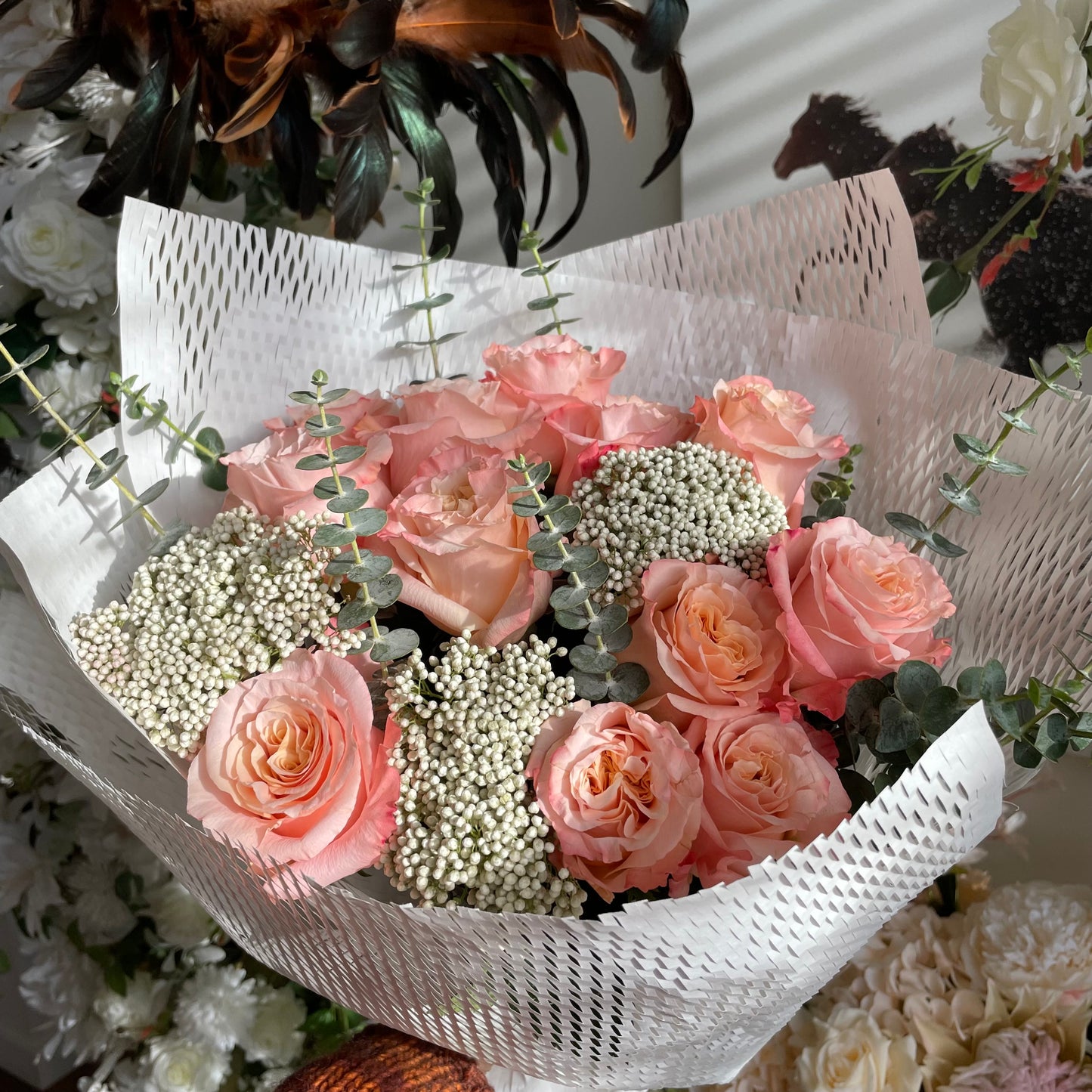 Her favourite shimmer rose bouquet🩵No.1