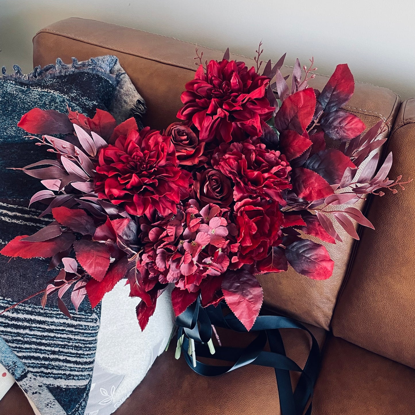 Rustic red bridal bouquet