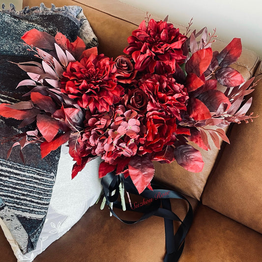 Rustic red bridal bouquet