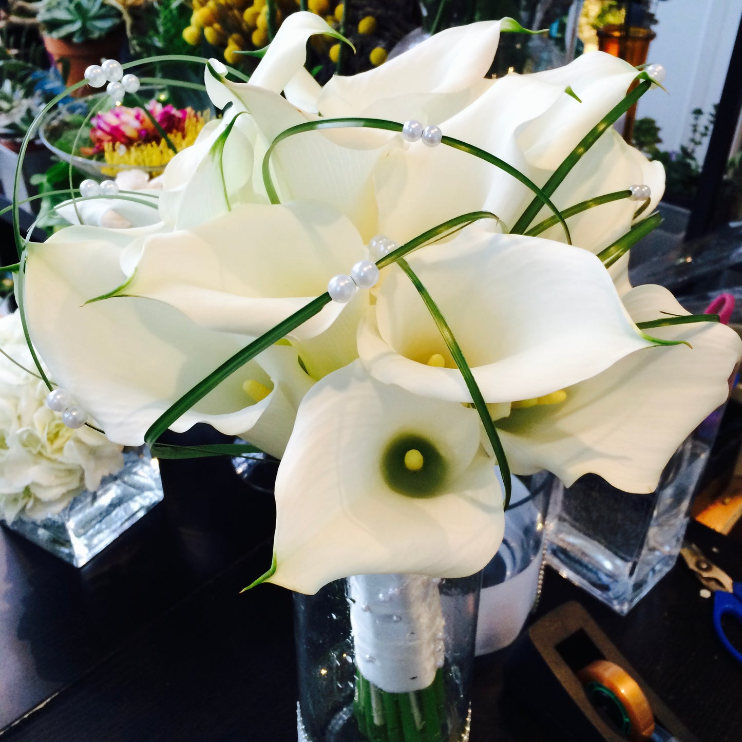 White calla lily bridal bouquet