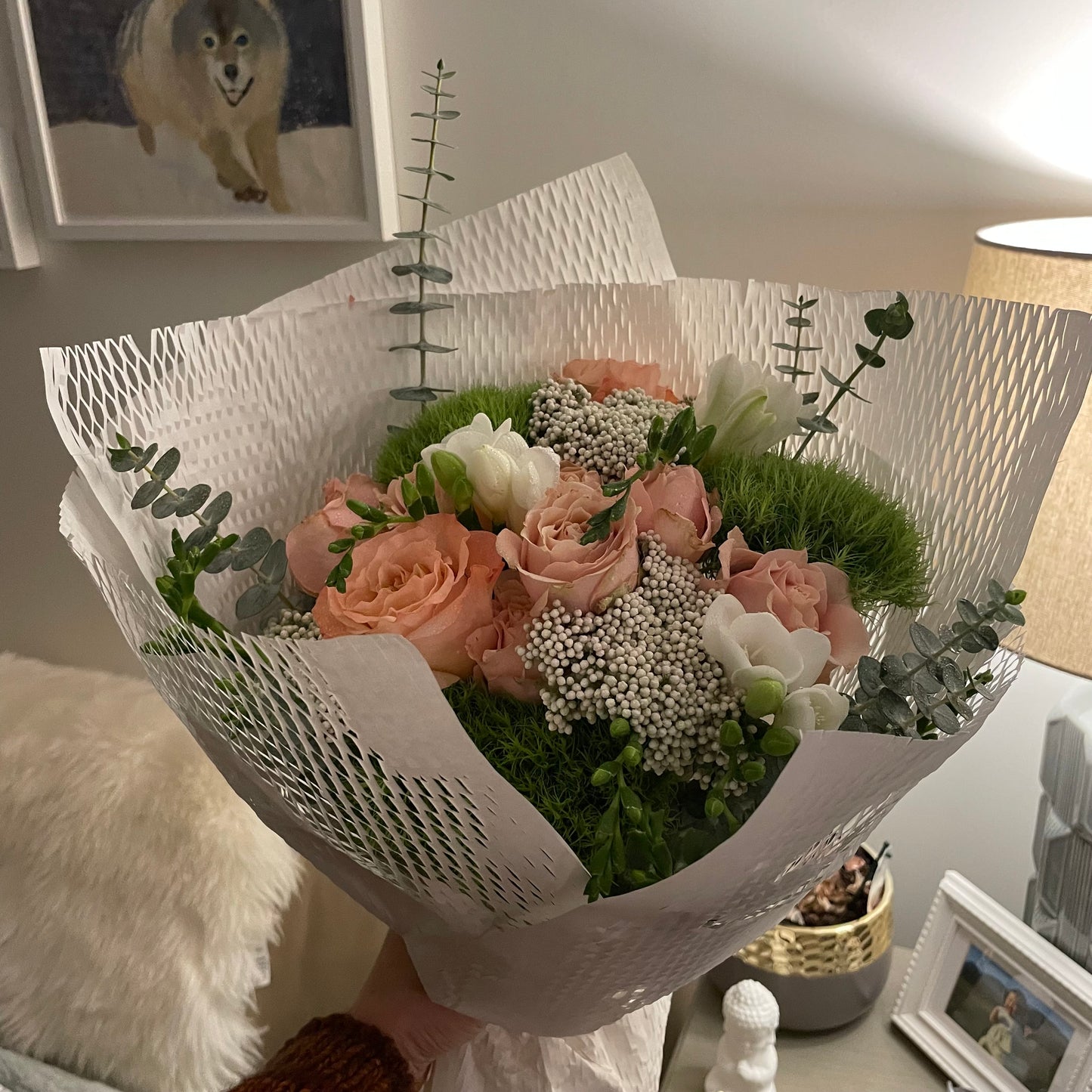 Her favourite garden spray roses bouquet No.3💚