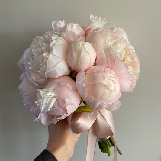 Blush pink peony bridal bouquet