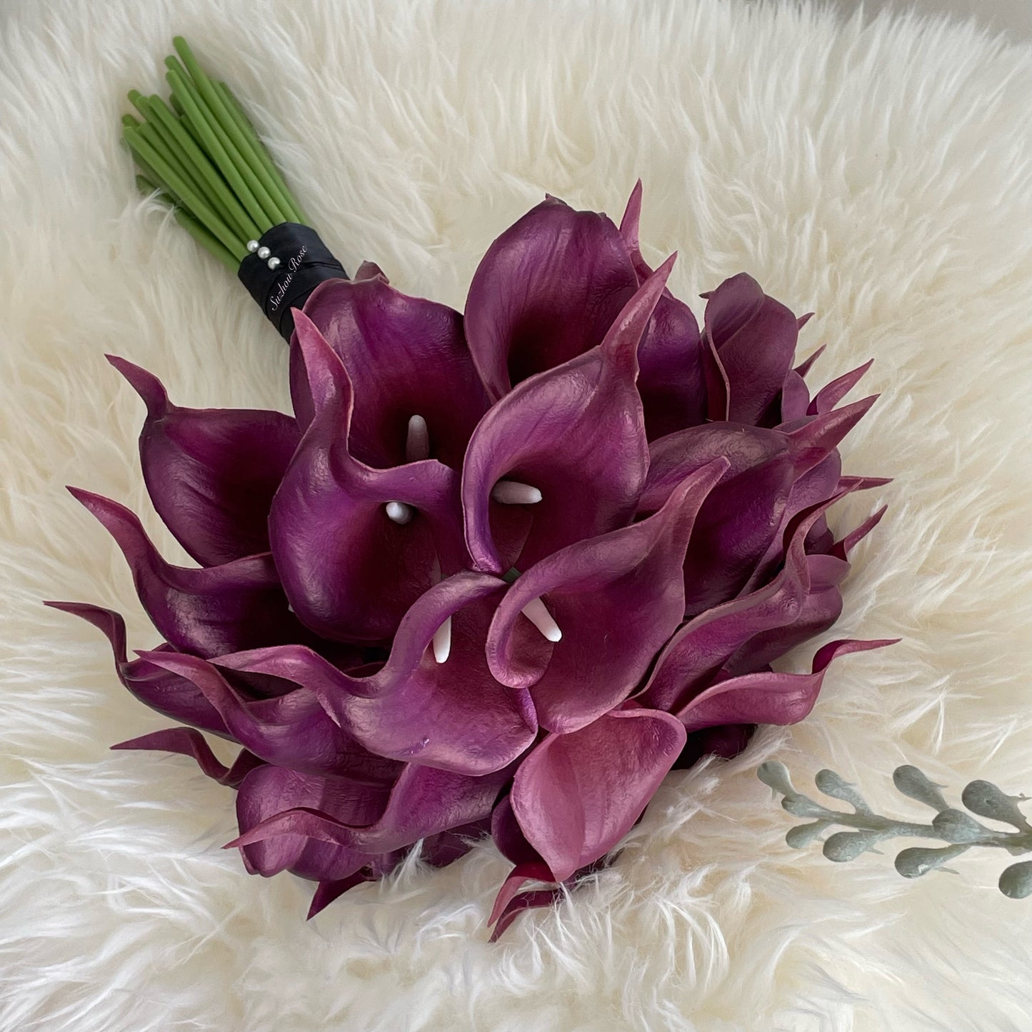 Purple calla lily bouquet