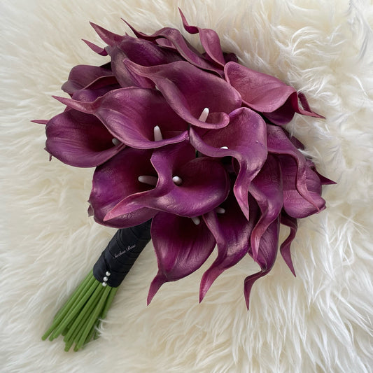 Purple calla lily bouquet